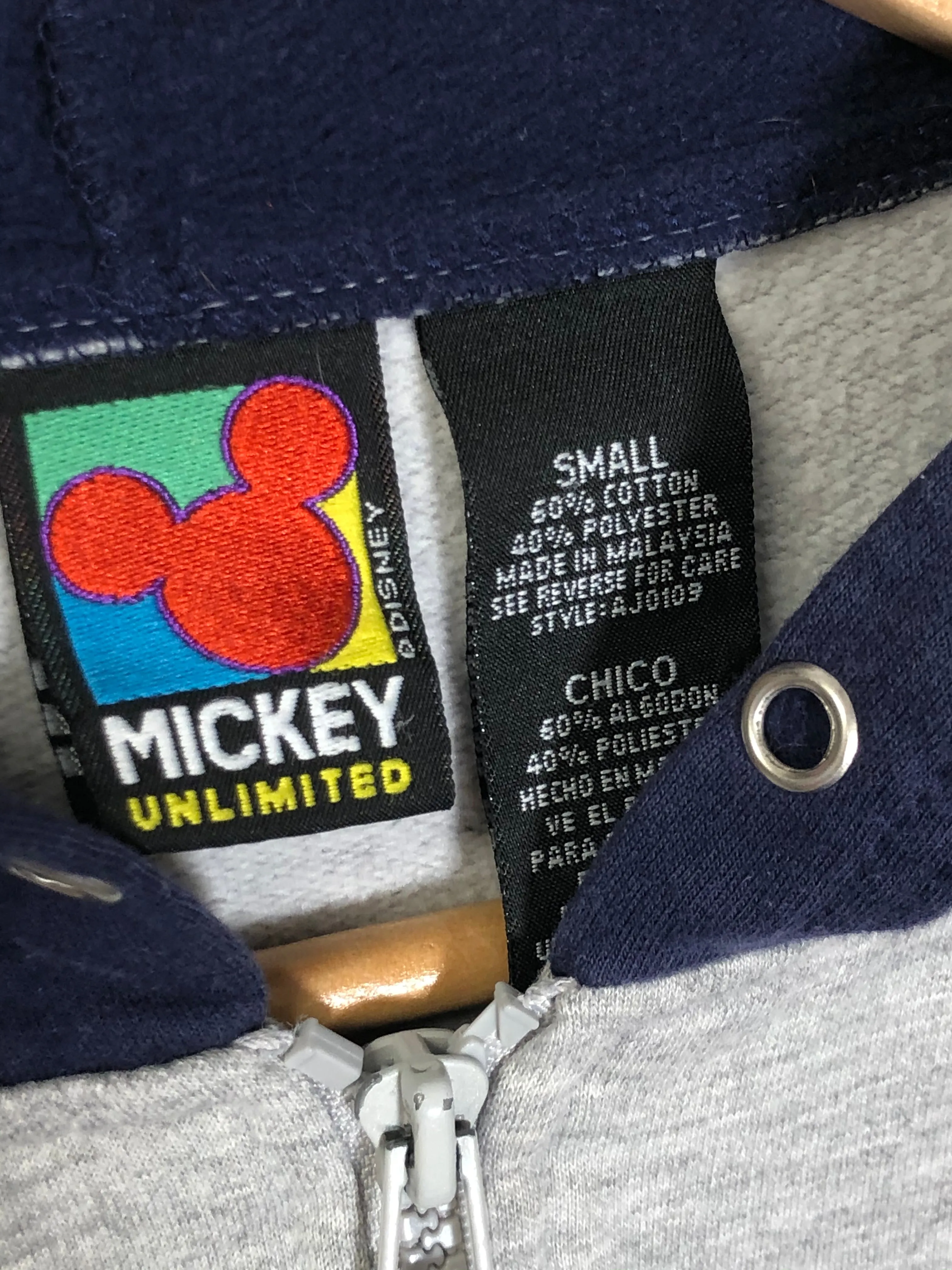 VTG Mickey Mouse Zip Up Hoodie (S)