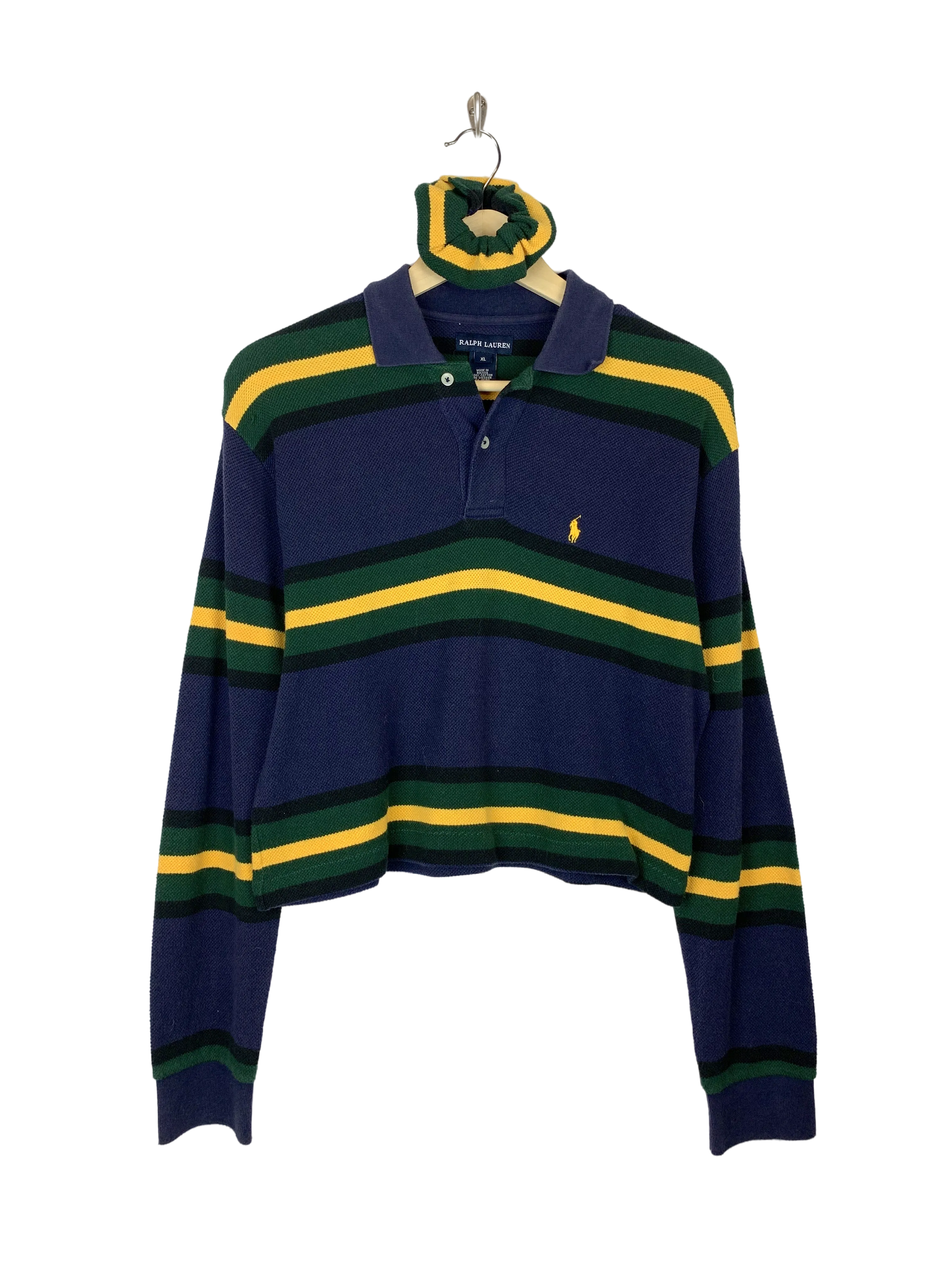 VTG Ralph Lauren Striped Rugby Crop Set (L)