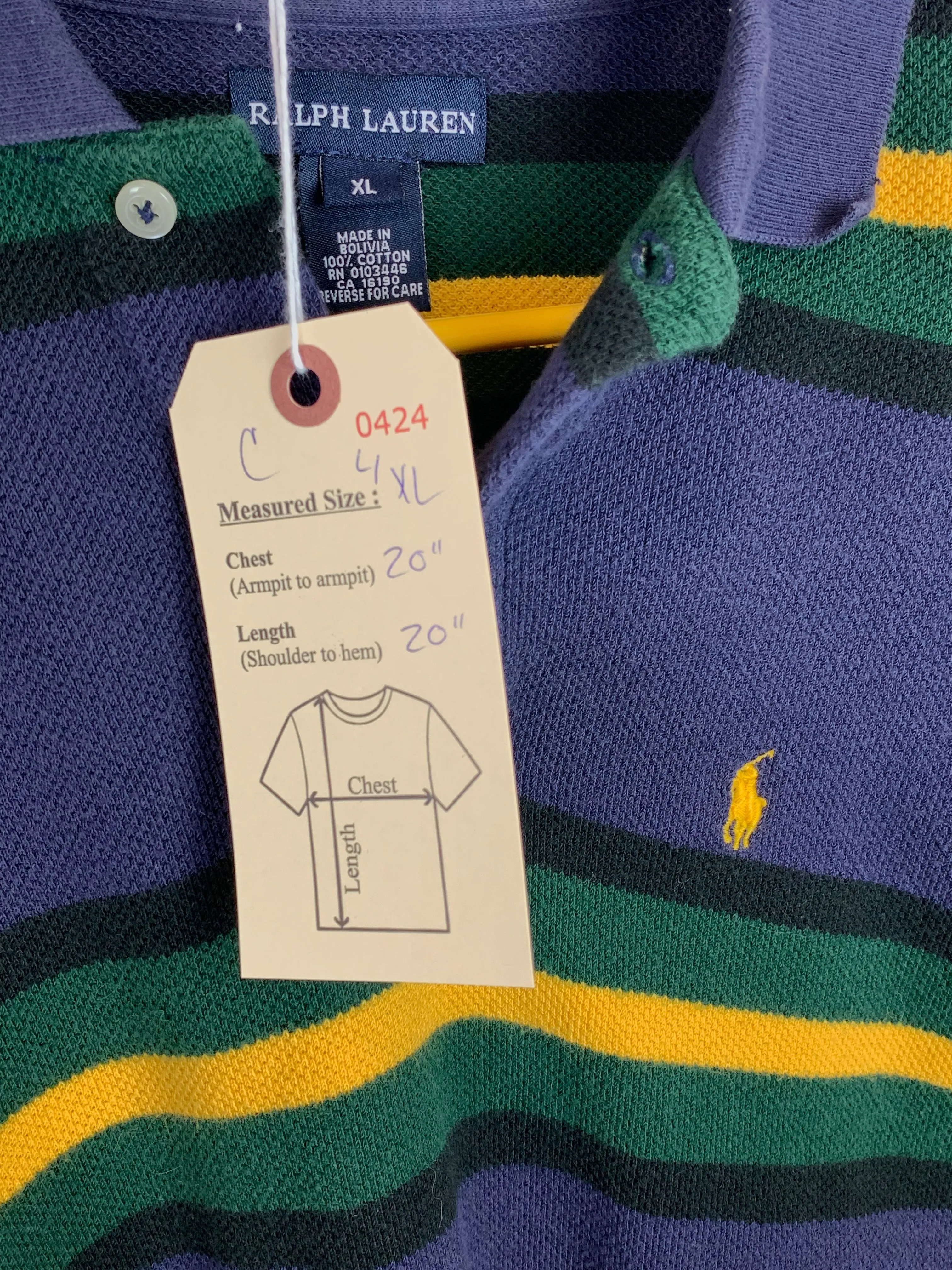 VTG Ralph Lauren Striped Rugby Crop Set (L)