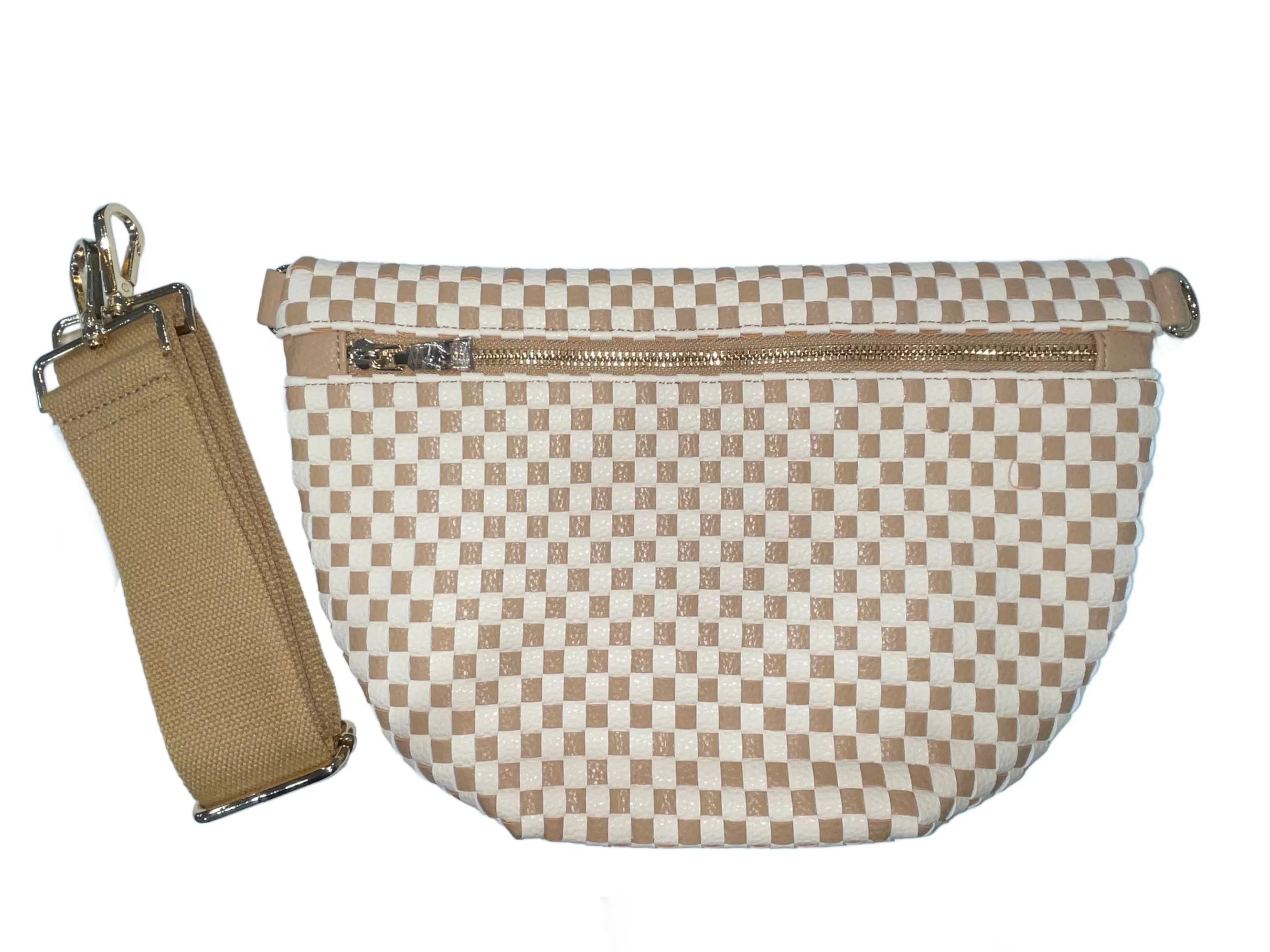 Westlyn Woven Bum Bag: Checkered Black
