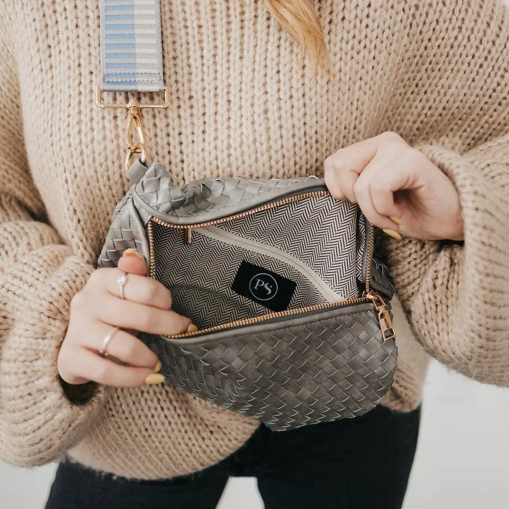 Westlyn Woven Bum Bag: Checkered Black