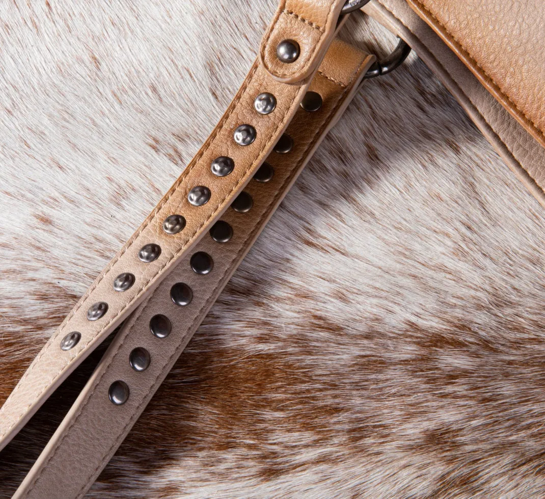 WG64-G2002 Wrangler Rivets Concealed Carry Oversize Tote/Crossbody -Beige