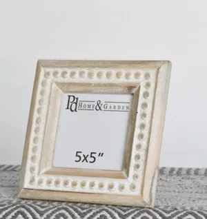 Whitewash Beaded Photo Frame