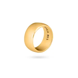 WIDE SIMPLE RING gold plated