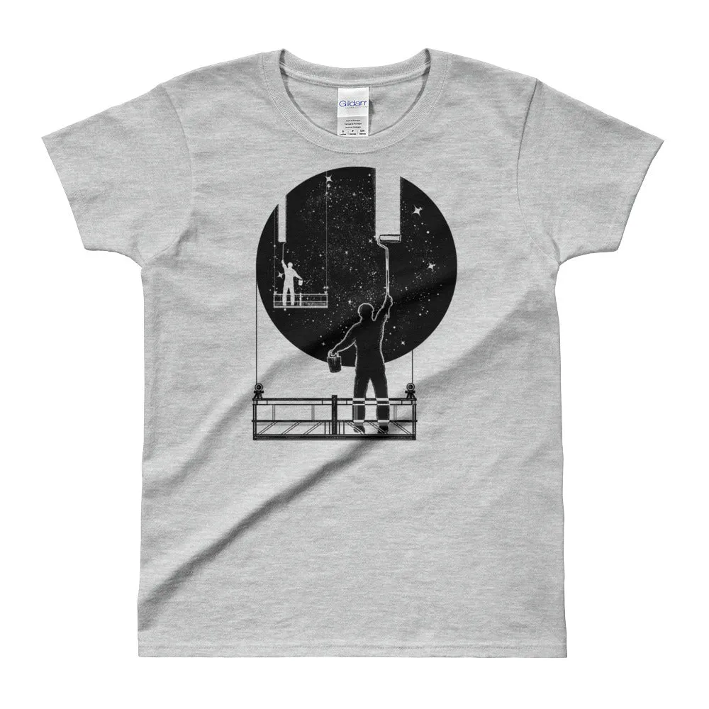 Window Cleaners Wash Universe Surreal Tattoo Design T Shirt Grey Psychology Art T Shirt Women