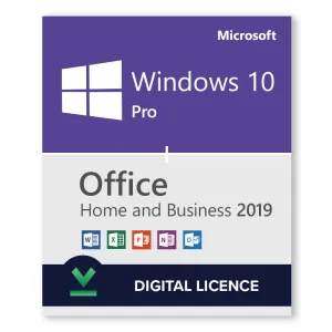 Windows 10 Pro   Microsoft Office 2019 Home and Business Bundle - Digital Licences