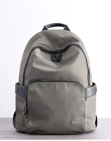 Womens Nylon Backpack Best Satchel Backpack Bag Nylon Gray School Rucksack for Ladies