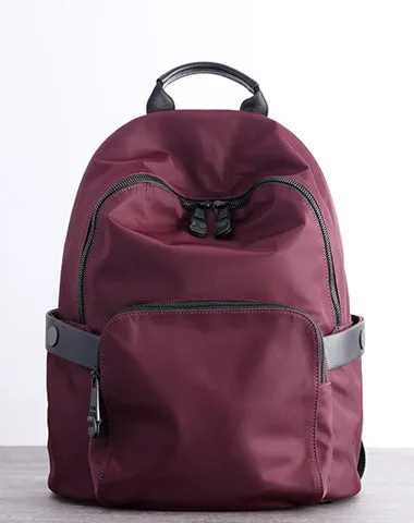 Womens Nylon Backpack Best Satchel Backpack Bag Nylon Gray School Rucksack for Ladies