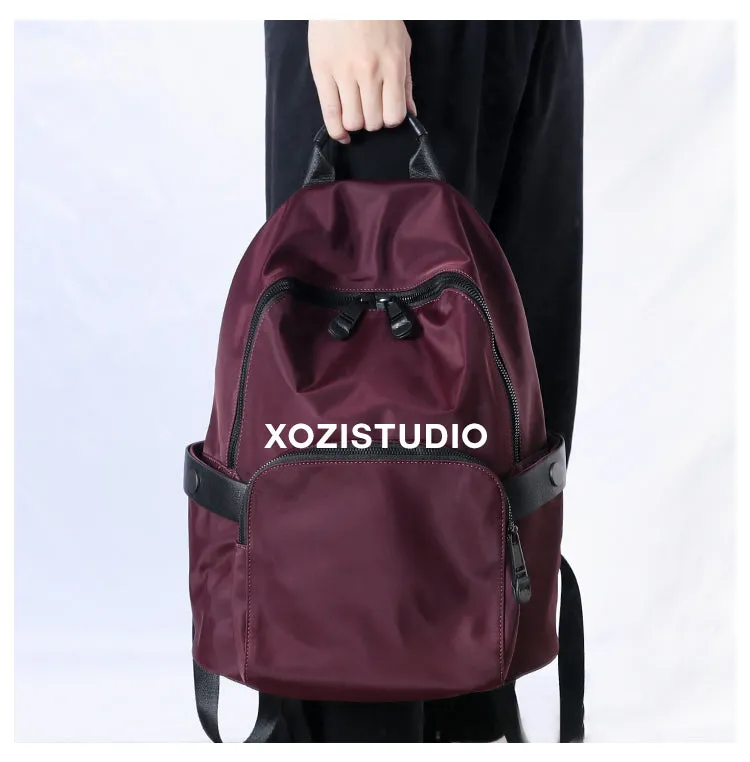 Womens Nylon Backpack Best Satchel Backpack Bag Nylon Red School Rucksack for Ladies