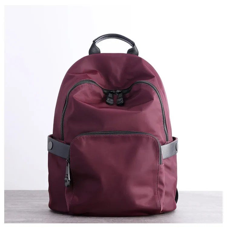Womens Nylon Backpack Best Satchel Backpack Bag Nylon Red School Rucksack for Ladies