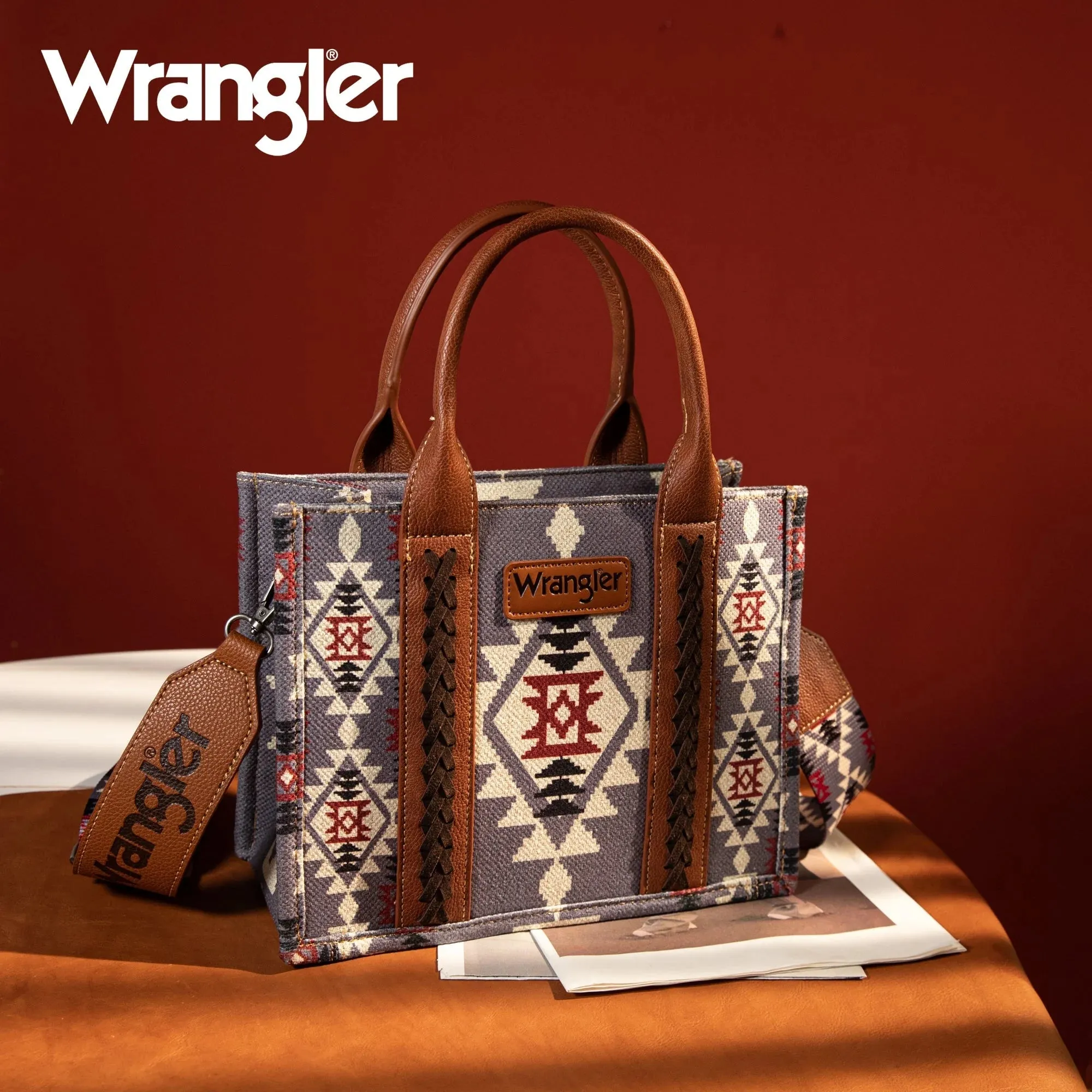 Wrangler SW Print Small Canvas Tote - Dk Gray