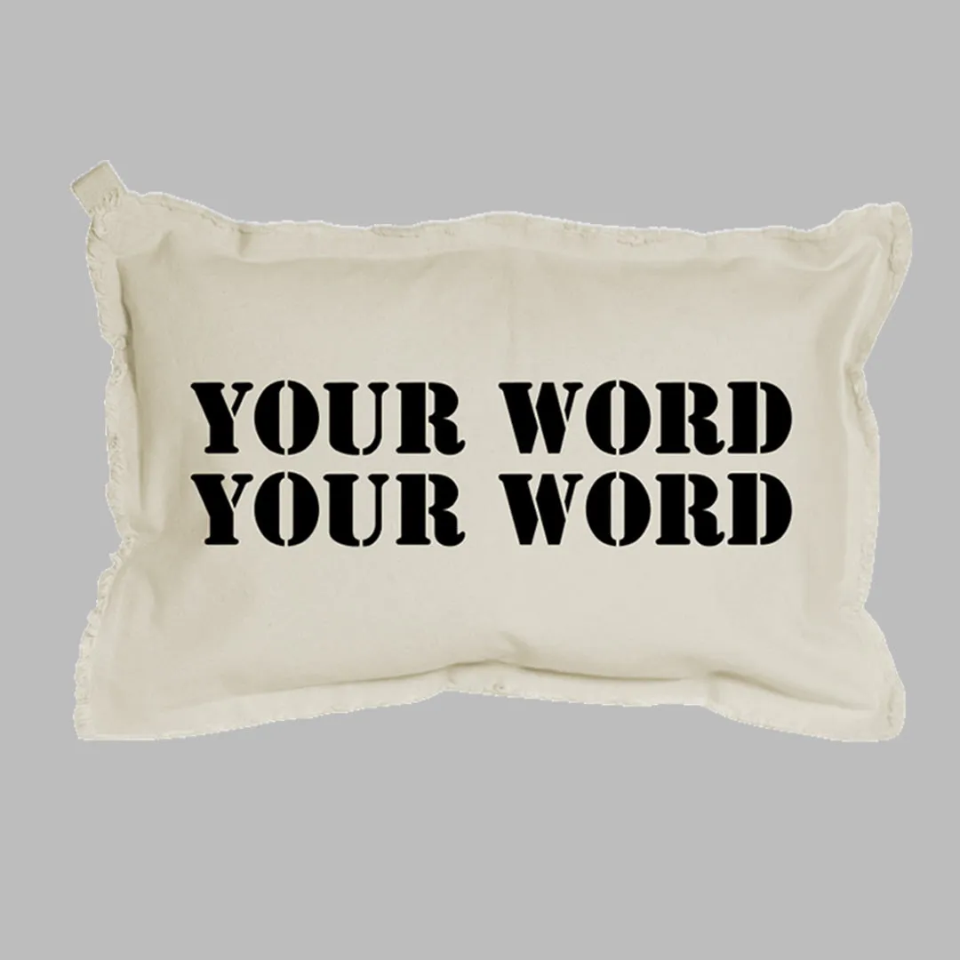 Your Word Two Lines Stencil Lumbar Pillow