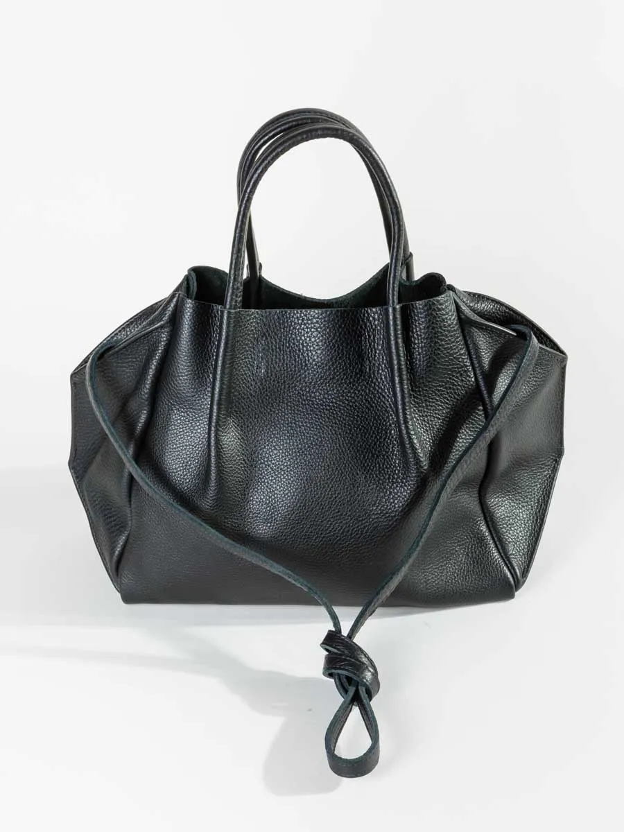 zoe pebble leather black