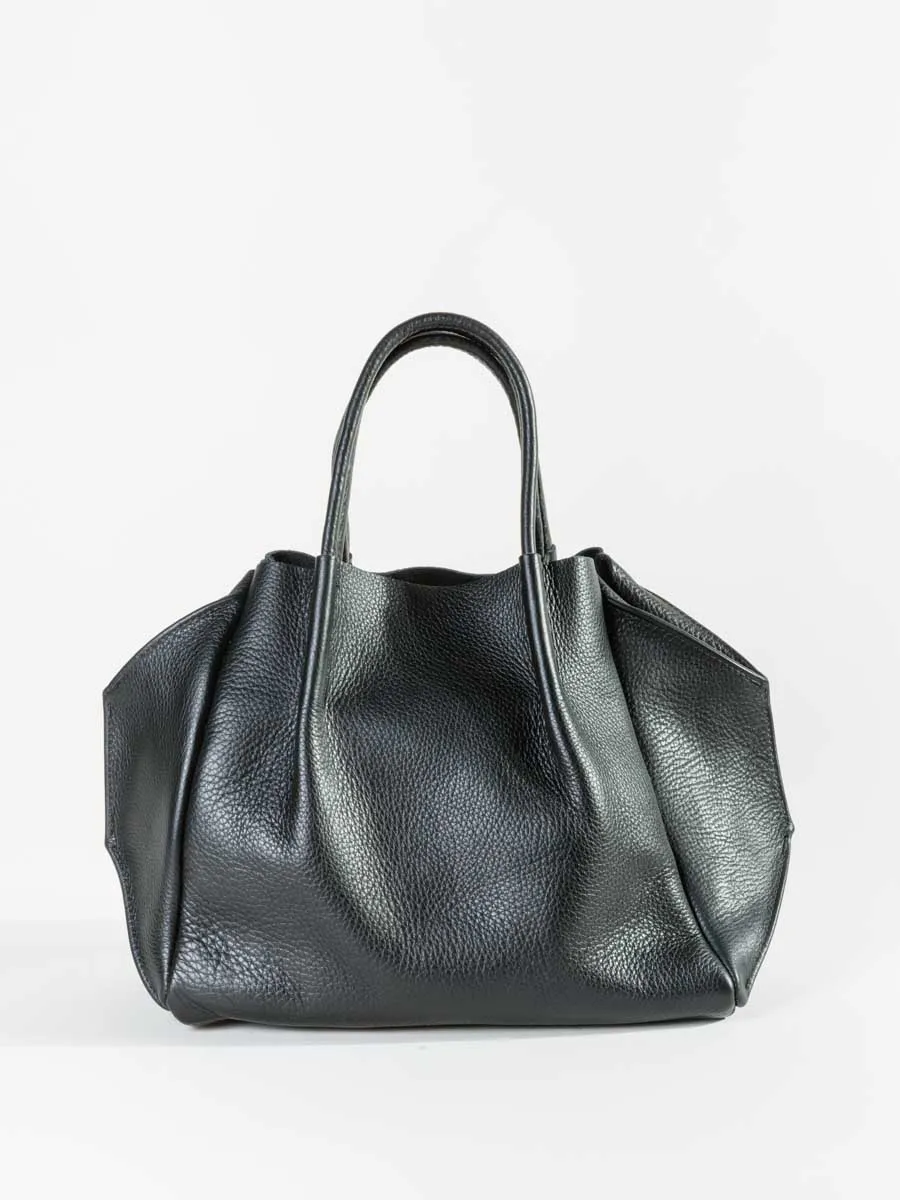zoe pebble leather black