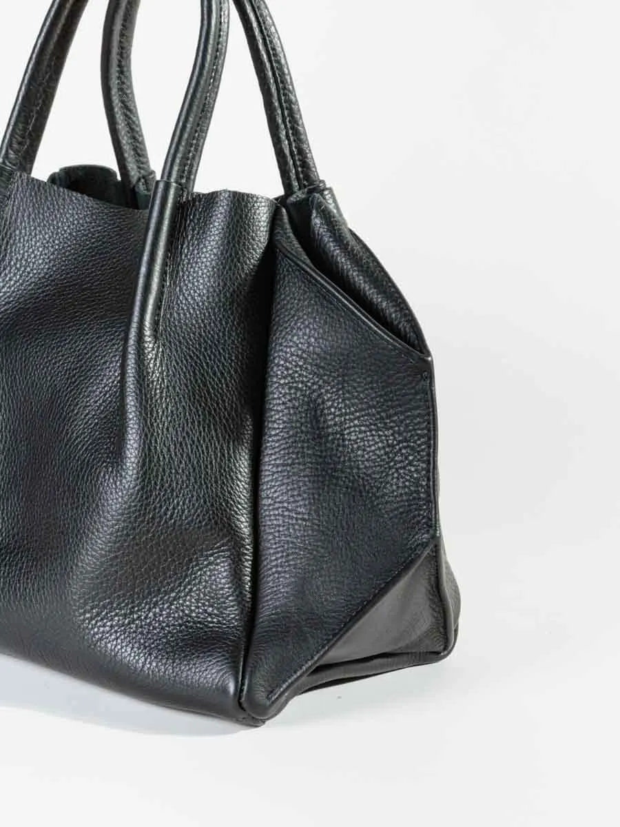 zoe pebble leather black