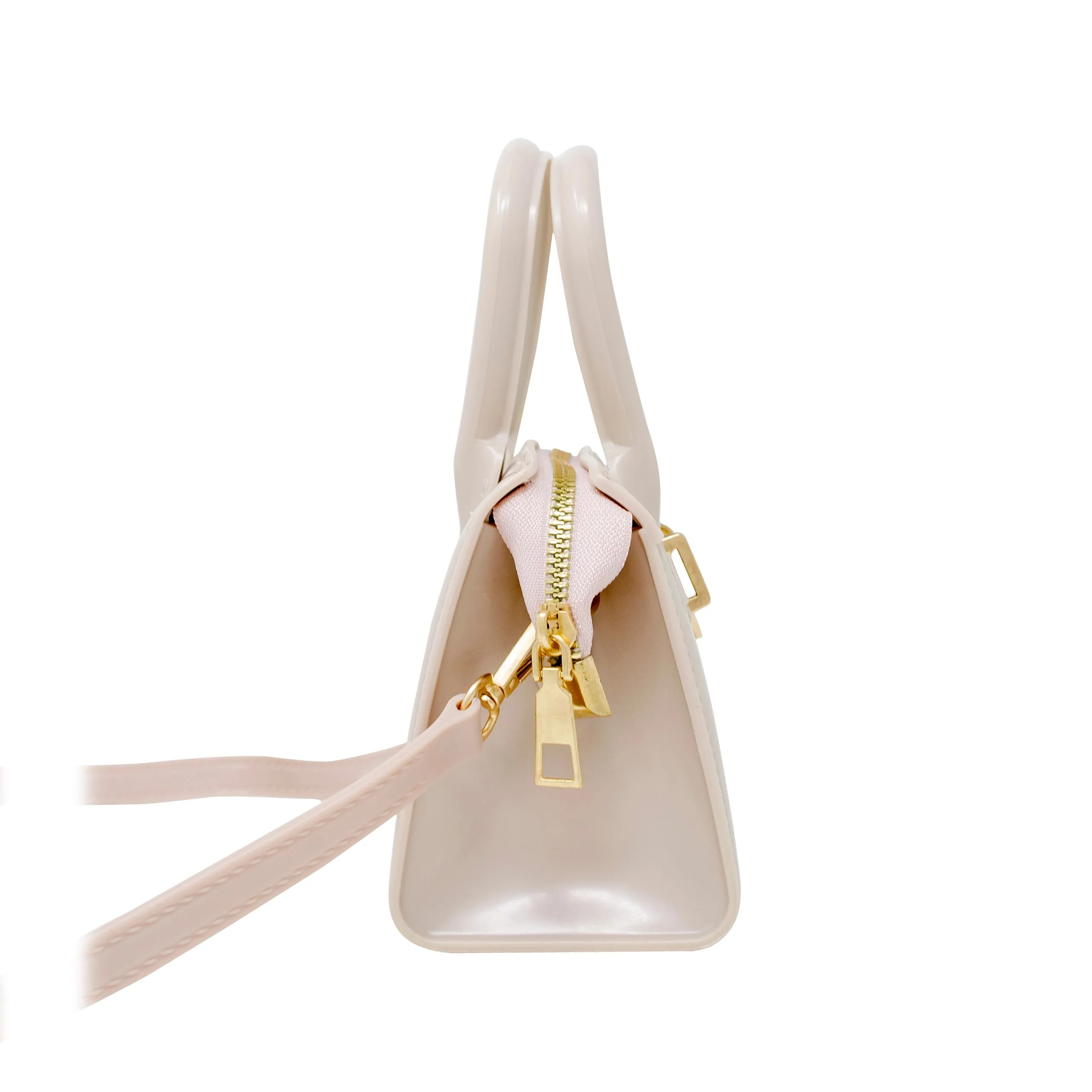Zomi Gems Jelly Heart Locket Satchel Bag - Cream