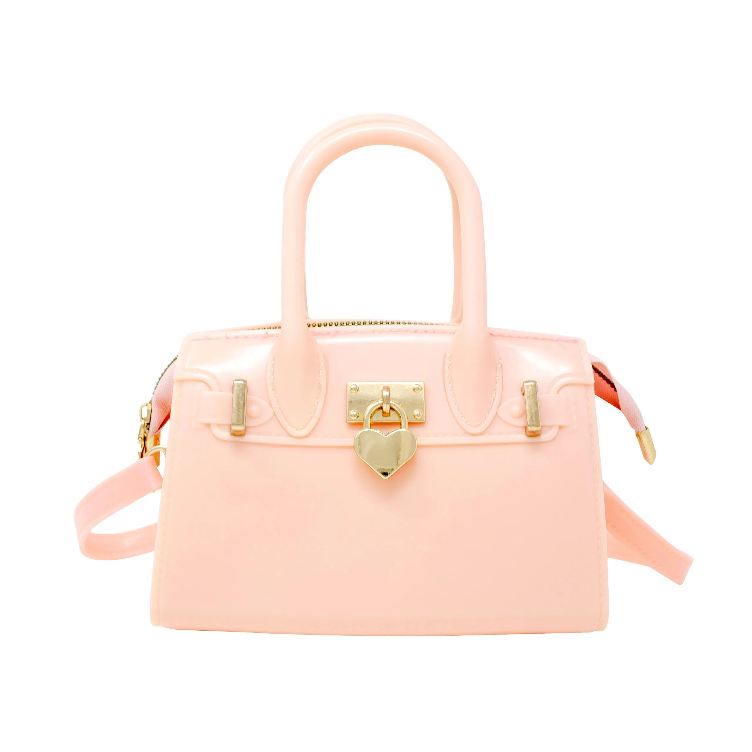 Zomi Gems Jelly Heart Locket Satchel Bag - Pink